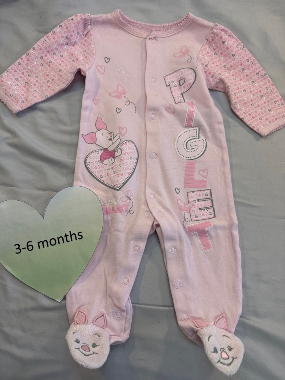 Disney - Winnie the Pooh - Piglet Footed Sleeper. Size 3-6 months